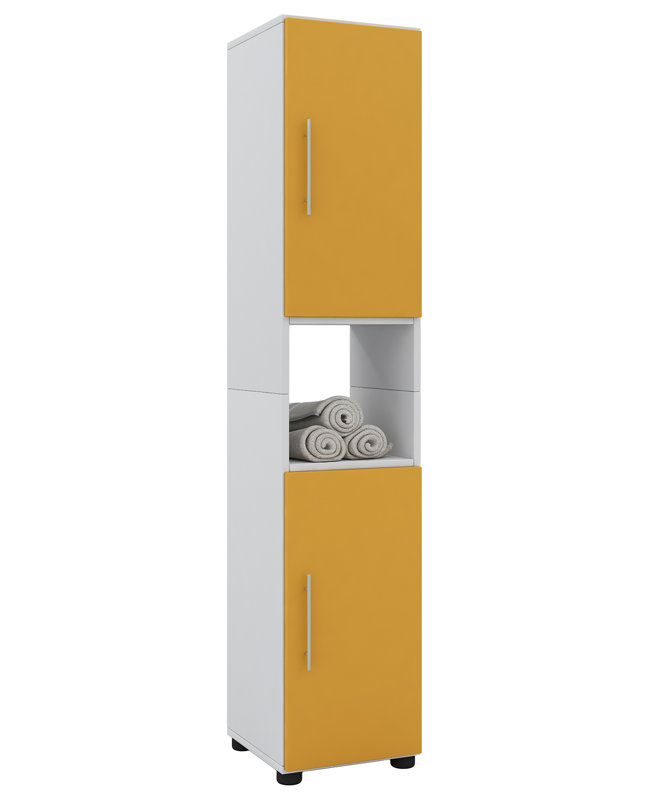 Anik Bathroom Cabinet, White, 152cm H x 31cm W x 30cm D