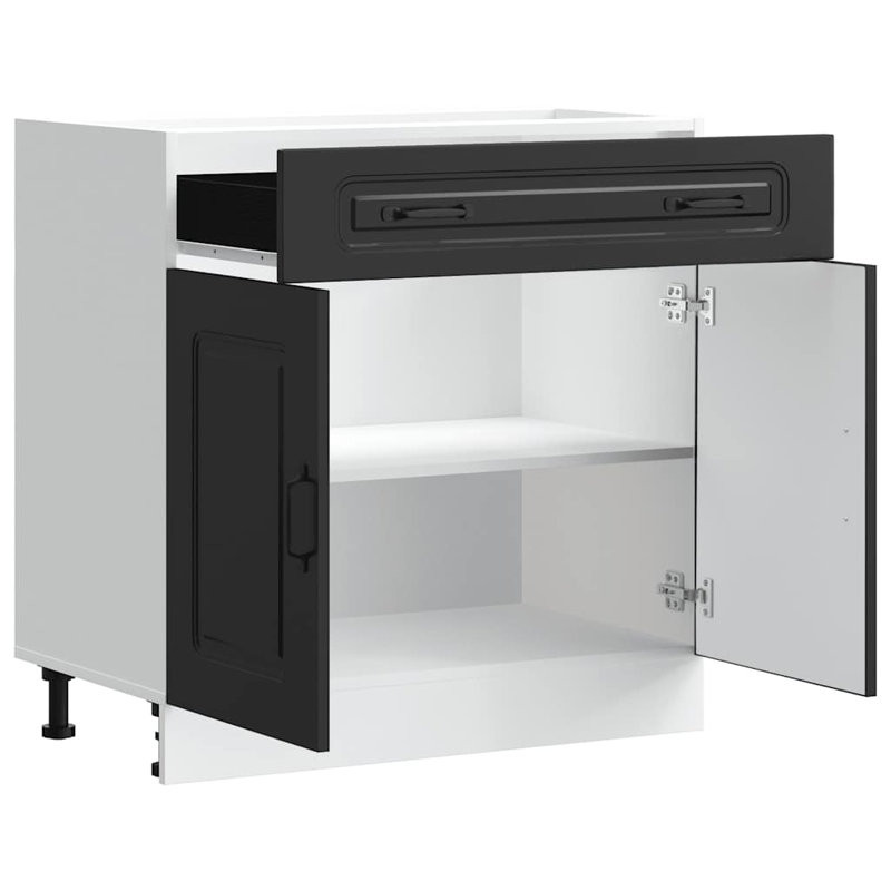 Kitchen Base Cabinet Kalmar Engineered Wood, Black