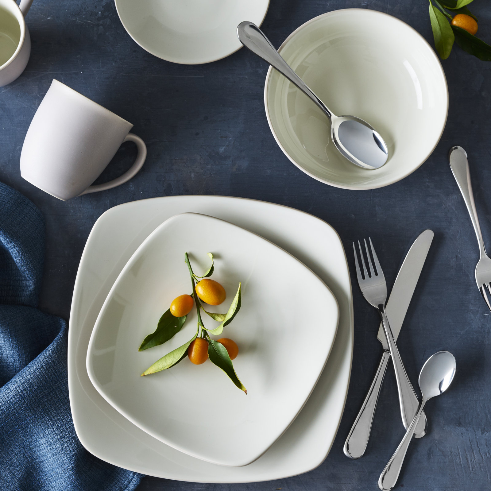Colorwave Stoneware Dinnerware Set - Service for 1, Sand