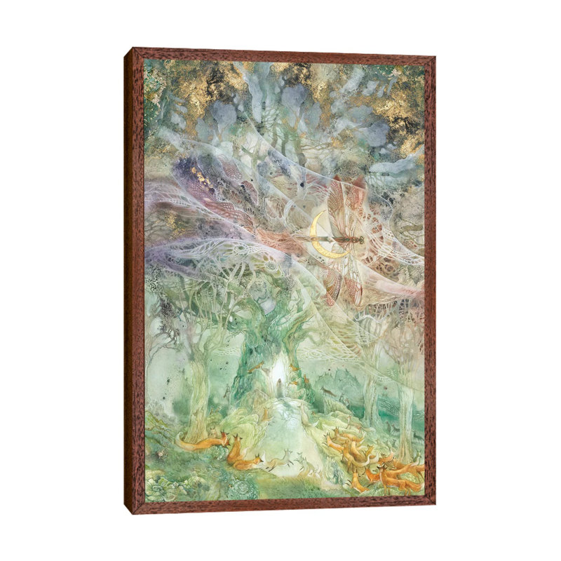 Convergence I by Stephanie Law - Print on Canvas, 66.04cm H x 45.72cm W x 3.81cm D, Classic Brown Wood Floater Framed