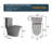 Dual Flush Grey Toilet - 1.1/1.6 , 1000G Map Score, Skirted Design, Comfort Seat, Efficient Cleaning Elongated With System Porcelain, Quick-Release Hinges-123482670