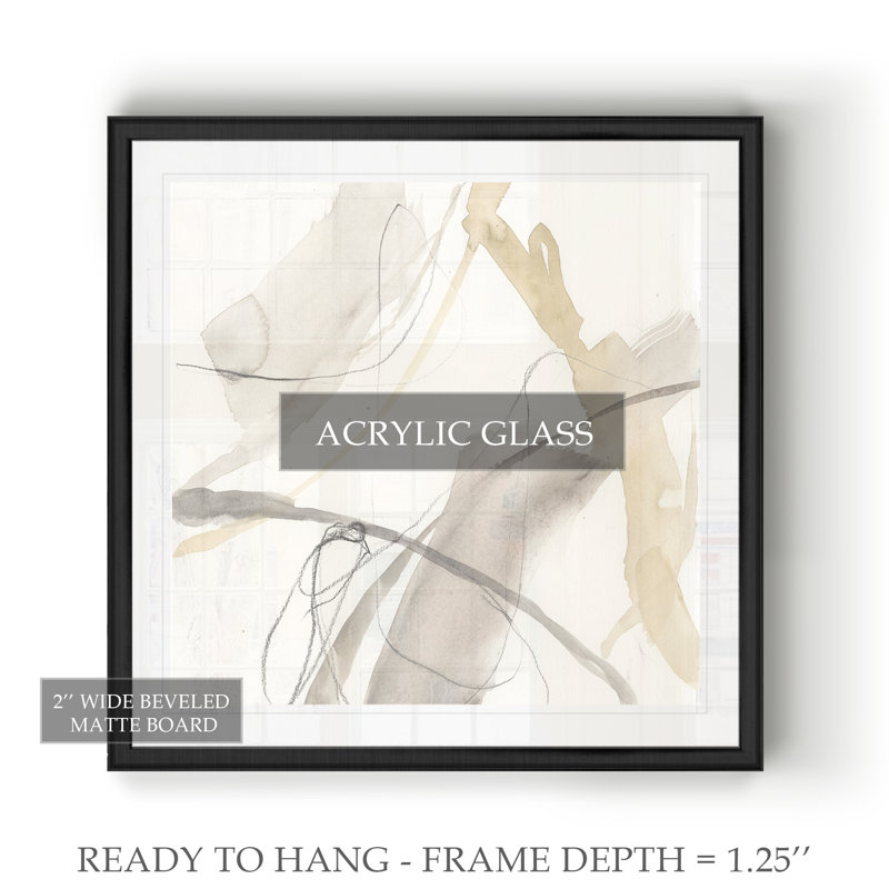 Neutral Momentum II '- reproduction d'art sur toile, Impression encadrée, H 30 po x l 30 po, Noir