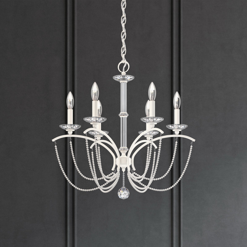 Priscilla 6 - Light Chandelier, White/White Pearl