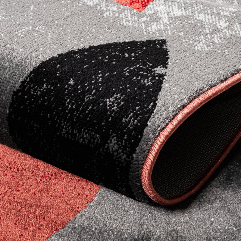 Abstract Area Rug, Terra, Rectangle 80 x 150 cm
