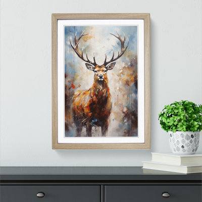 Stag Hard Edge Painting - Framed Print
