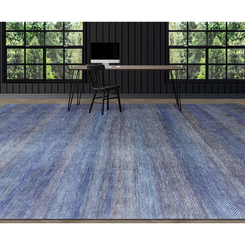 Hand Woven Wool Geometric Area Rug, Rectangle 8' x 10'2"