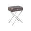 Table de chevet contemporaine avec surface taupe foncé et base en métal avec tiroir