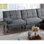 Polyfibre bleu gris avec plateau-coussin et structure en bois ajustable-1156378070