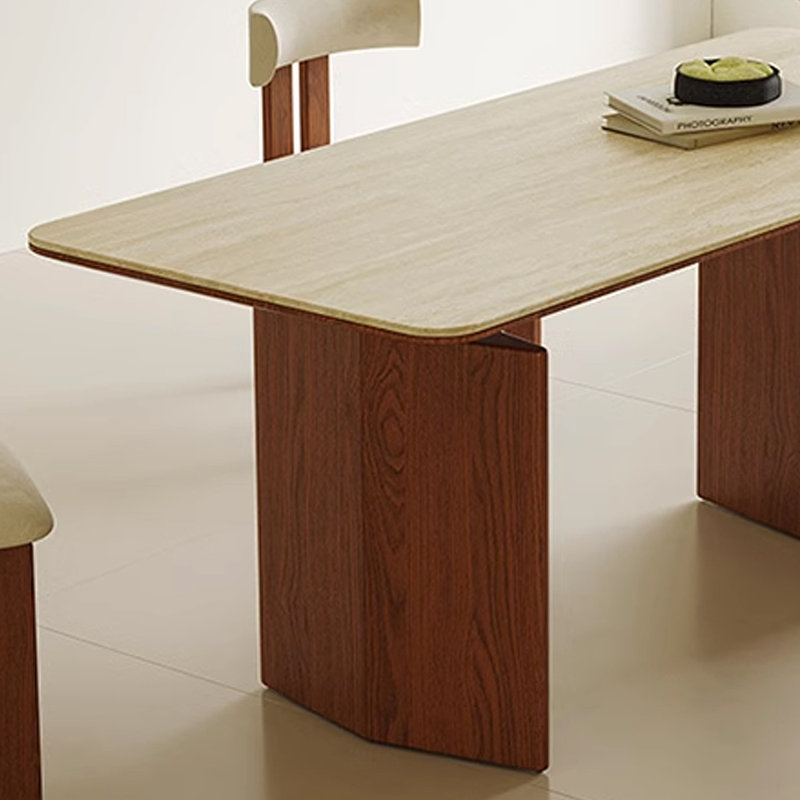 Cave stone slab rectangular dining table, 29.53"H x 70.87"L x 31.5"W