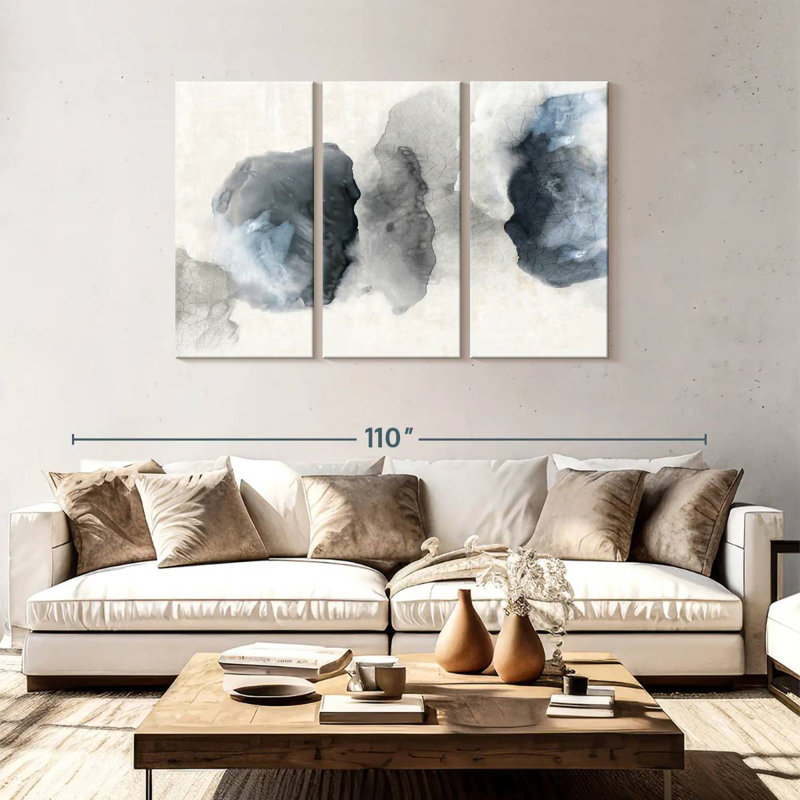 Avery Crackled Blue Rocks, 48" H x 74" W