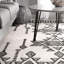 Tapis ivoire / noir en laine tissé à la main Southwestern-31653794