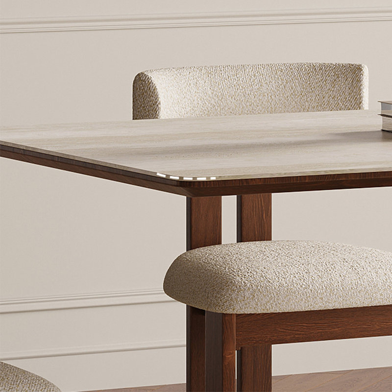 Ensemble de table de salle à manger et de chaises en pierre Cave, H 29,5 po x L 70,8 po x l 35,4 po