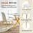 Square Glass Dining Table Set for 4, 36" Tempered Glass Top and 4 Velvet Upholstered Dining Chairs-1401760471-1401760469