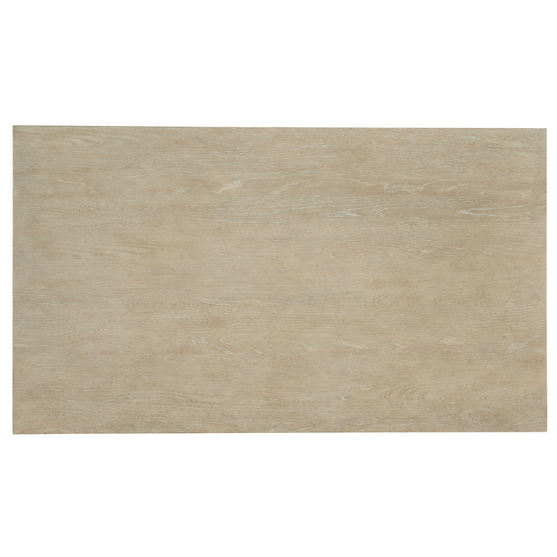 Cascade Rectangular Oak Cocktail Table in Beige with Burlap Detail