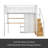 Full Size Metal Loft Bed With Wardrobe, Desk, Storage Shelves-1488234413
