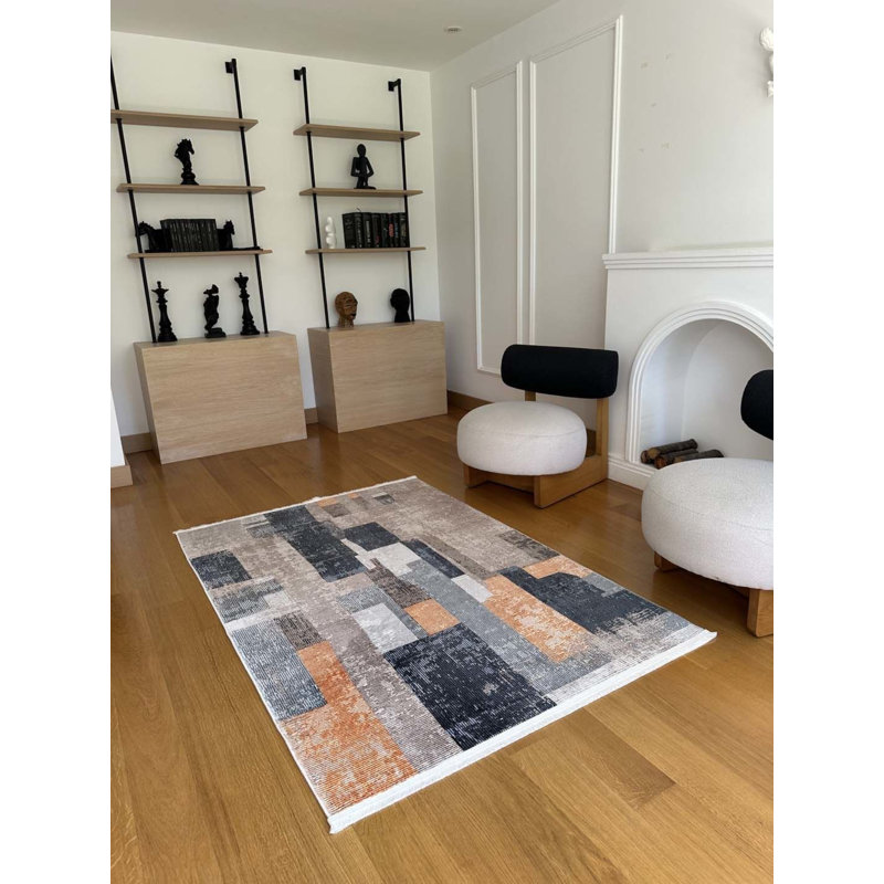 Tapis en coton Landree avec envers antidérapant, Rectangle 2 pi 7 po x 3 pi 3 po