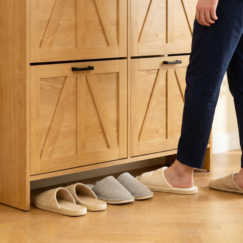 Shoe Cabinet, Light Oak