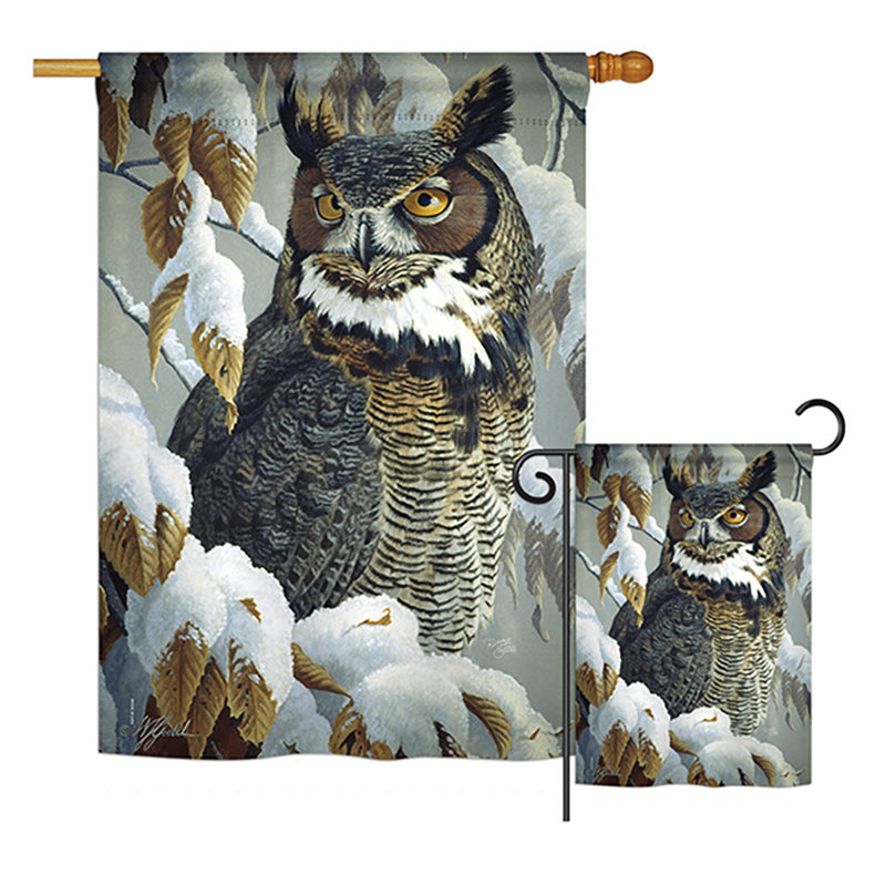 Polyester de 2 côtés 40 x 28 po hibou de amis magnifiquement corned drapeau de jardin