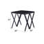 Table de bout contemporaine noire avec plateau en verre épais de 8 mm et métal robuste de 22 po Largeur de la base stable