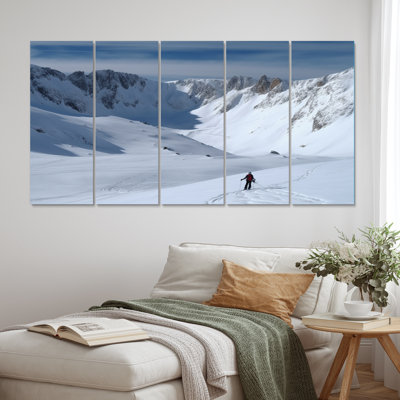 Winter Mountain Top V - impression sur toile de paysages - 5 panneaux égaux