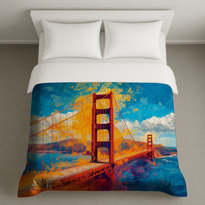 Golden Gate Bridge Painting Duvet Covers