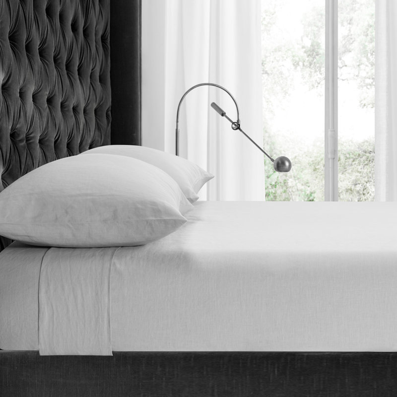Silver Grey Hypoallergenic French Linen Standard Pillowcase Set
