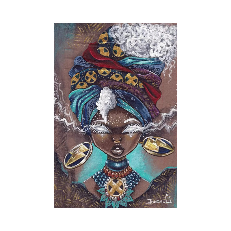 Afro Storm - Print on Canvas, Wrapped Canvas, 45.72cm H x 30.48cm W x 1.91cm D