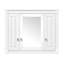Armoire de salle de bain avec miroir, 4 tablettes murales, blanc moderne et miroir, hauteur réglable