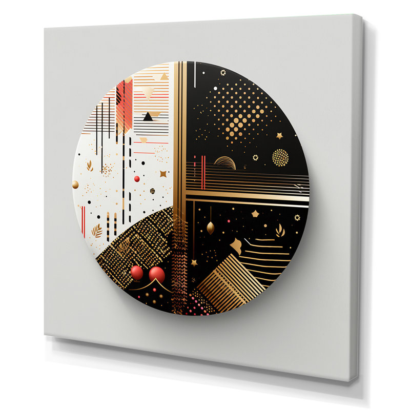Boho Chic Bliss Geometric Circle Art I - Abstract Spirals Canvas Print, 30" H x 30" W, Wrapped Canvas