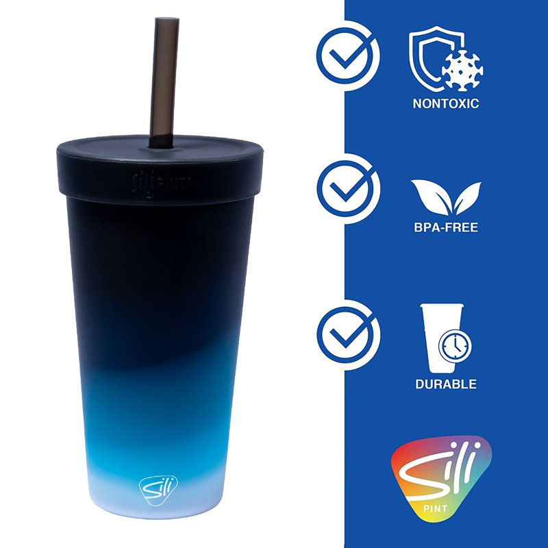 Silipint: Gobelet en silicone paille 22 oz: Rayon de lune - réutilisable incassable
