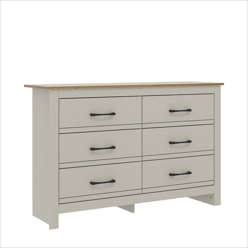 6 Drawer Chest of Drawers, Light Grey