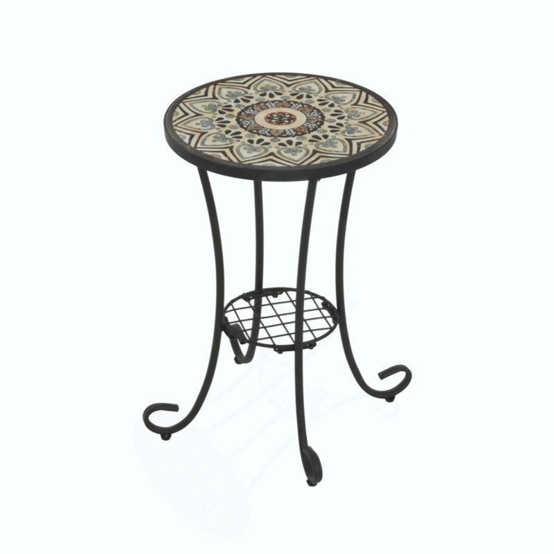 Table d'appoint de patio avec tablette