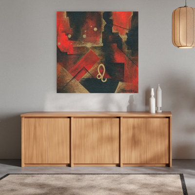 Leo Zodiac Abstract Red Abstract Bold Dramatic Wall Art Print