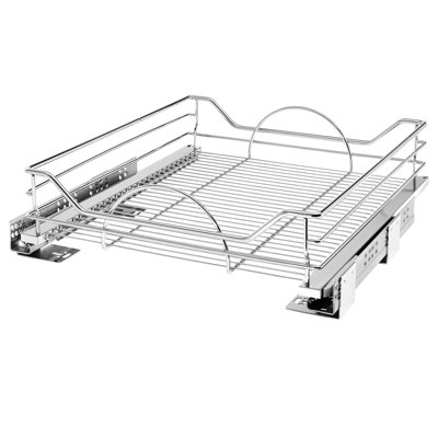 Rev-A-Shelf Steel Pullout Storage Organizer with Soft-Close Slides for Base Kitchen Cabinets 