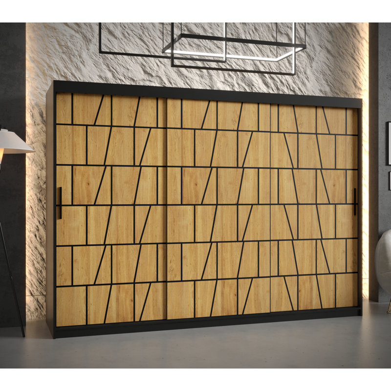 Maxxine 2 Door Manufactured Wood Wardrobe, 200cm H x 250cm W x 62cm D