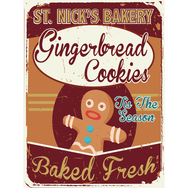 Plaque de Noël St Nick's Gingerbread Cookies, H 23,2 po x l 17,2 po x P 0,04 po
