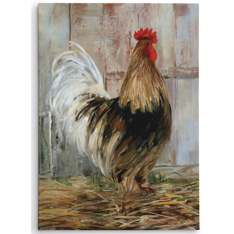 «Premium Farmhouse Rooster» par Sally Swatland, reproduction sur toile, H 36 po x l 48 po x P 1,5 po