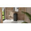 Badeloft Square Stone Resin Freestanding Pedestal Bathroom Sink SB-01-A-MBLK in Matte Black-71525542