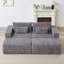 Chaise longue modulaire en velours côtelé 87 po - Gris-1058098429-1058098431
