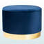 Repose-pieds de rangement rembourré bleu marine avec finition dorée Veer, H 17,49 po x l 23,37 po x P 23,37 po Veer