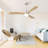 52 Inch Ceiling Fan With Dimmable Led Light 6 Speed Remote 3 Wood Blade Reversible DC Motor For Bedroom-2060298643
