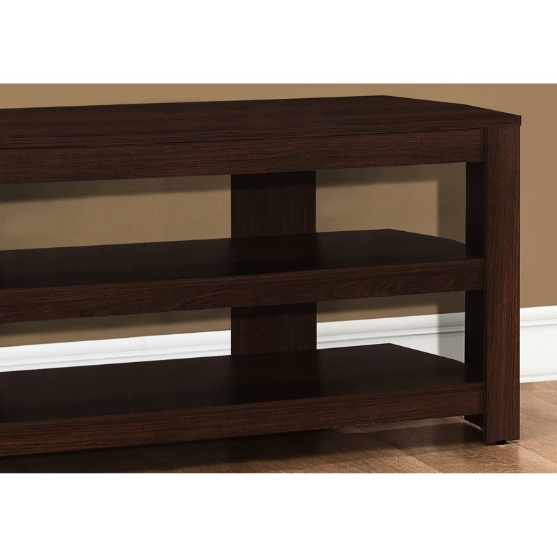 Meuble audio-vidéo de 42 po de style moderne avec tablettes ouvertes et rangement fonctionnel