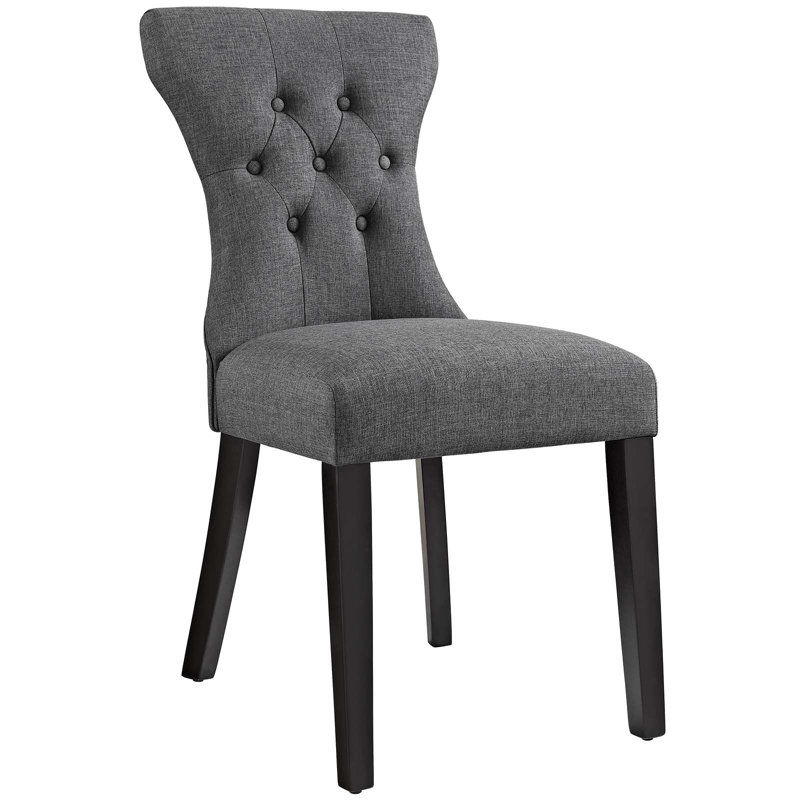 Modway Silhouette Dining Side Chairs Upholstered Fabric, Gray
