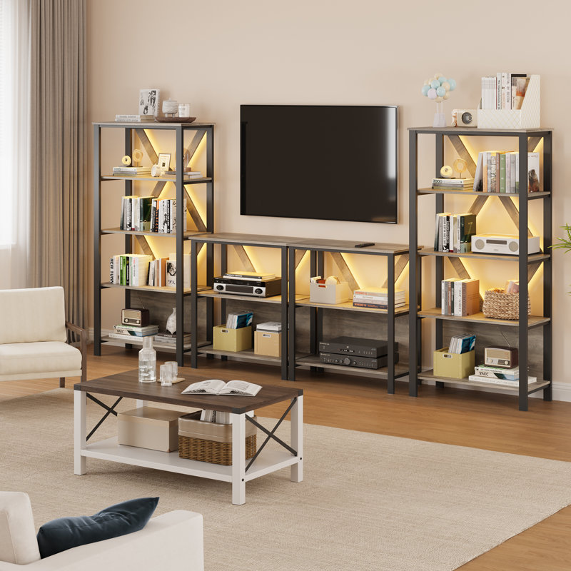 80cm W Metal Bookcase, (4 Shelves) 128cm. H x 80cm. W x 40.13cm. D