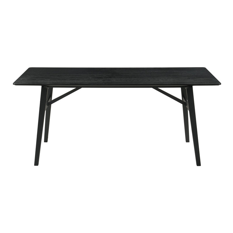 Table de salle à manger rectangulaire en bois d'hévéa Jeiren, Noir