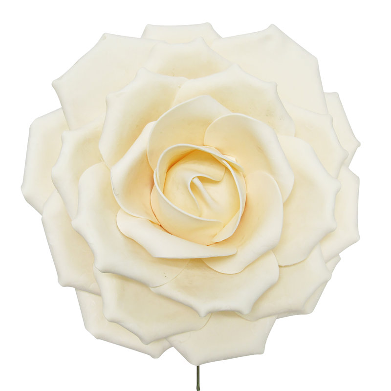 Grande tige rose en mousse, Beige chair, H 16 po x l 16 po x p 7 po