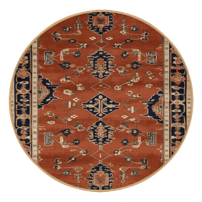 Tapis art déco brun lavable à la machine