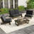 Polett Outdoor Conversation Set Solid Wood Group With Armless Chair And Loveseat And Coffee Table-1854030458-1854030453