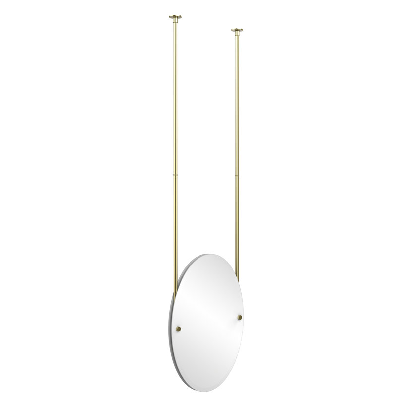 Gober Metal Wall Mirror, Satin Brass