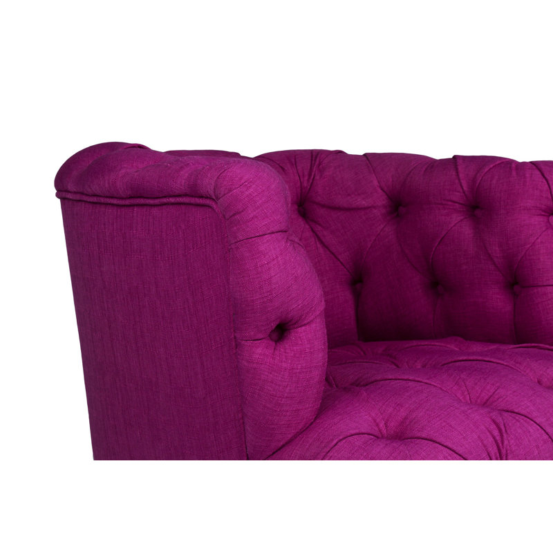 Fauteuil à oreilles élégant, couleur unie mauve, 29,5 po x 30,3 po x 31,5 po | Structure en bois massif avec tissu 100% polyester facile à nettoyer | Design rustique moderne et élégant pour le confort du salon, de la chambre à coucher et du bureau